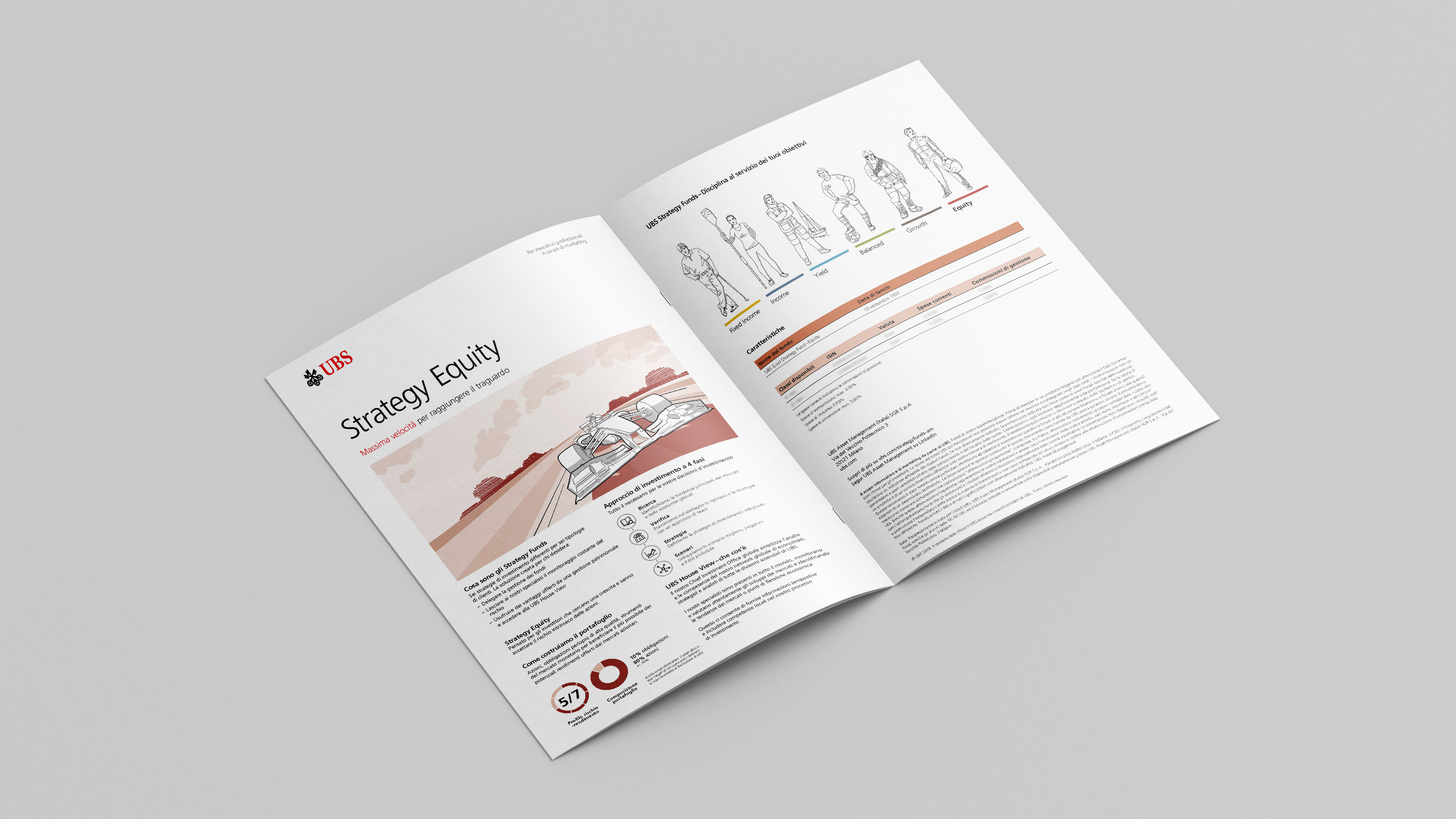 opened brochure with illustrations