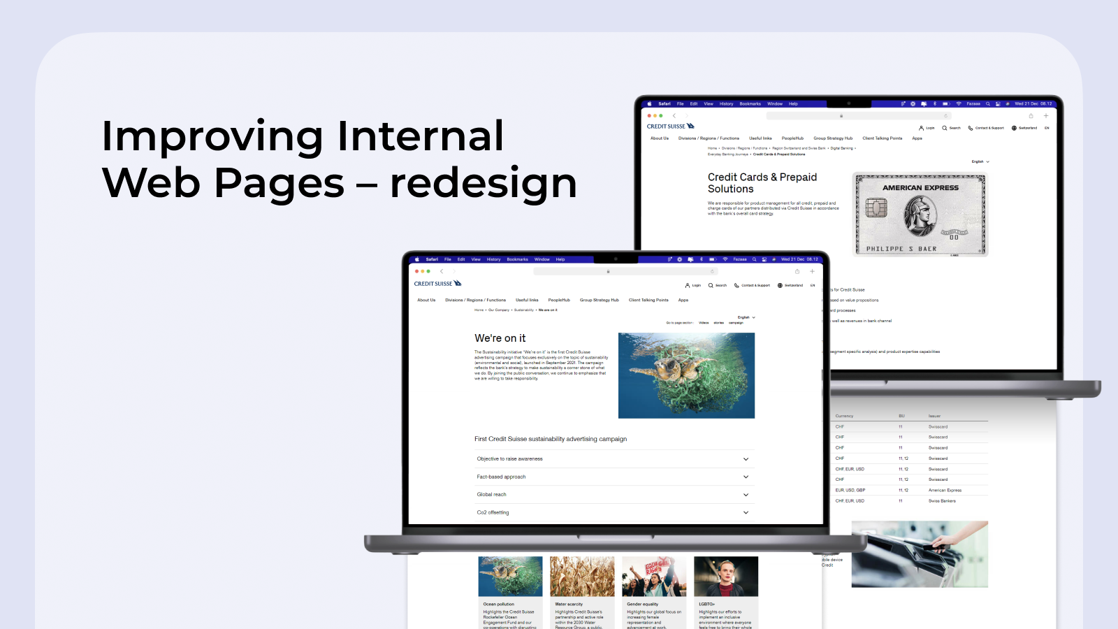 mockup of a redesigned website